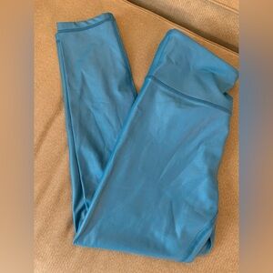 EUC Zyia High Waist Metallic Blue Leggings 8-10